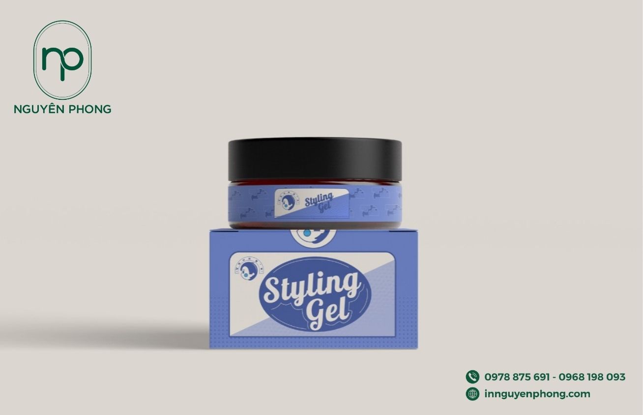 In hộp giấy đựng gel làm tóc mini